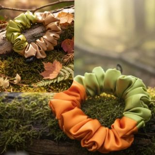 Když se podzim dotkne vlasů 🍂 Mechová. Mocha. Dýňová. Scrunchie, co voní lesem a teplým latté. #PidaStyle #PidaScrunchies